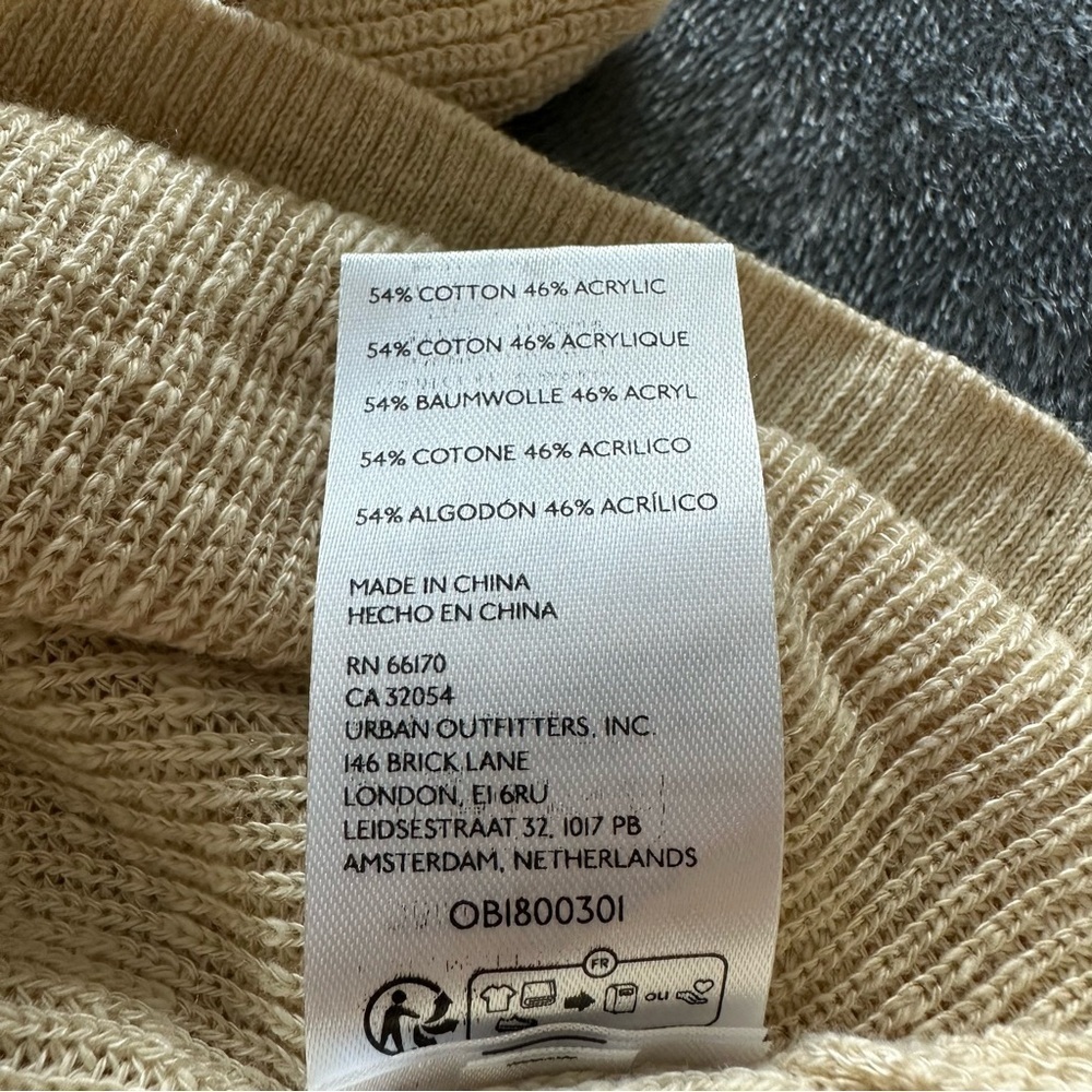 Free People Beach Tan Knit Oversize Sweater Size M - Picture 10 of 11